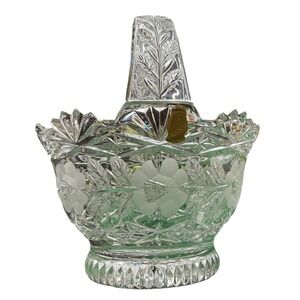 Imperial imperlux Crystal Basket Handcut Lead Crystal Floral‎ Design Home Decor